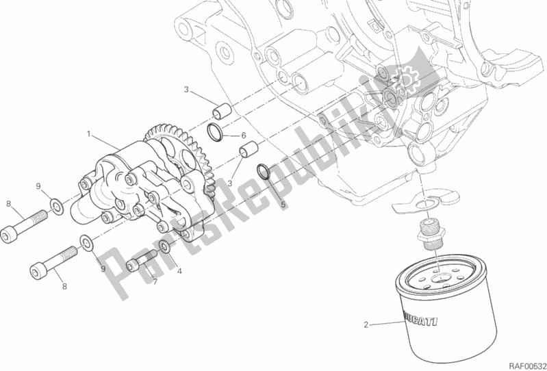 Alle onderdelen voor de Oliepomp - Filter van de Ducati Multistrada 1200 ABS Brasil 2016